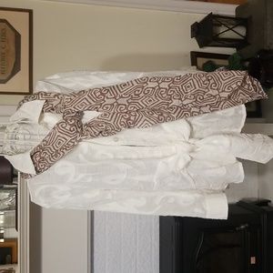 White button down shirt with bow and scarf size medium